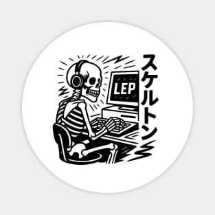 Skeleton with headphones Magnet